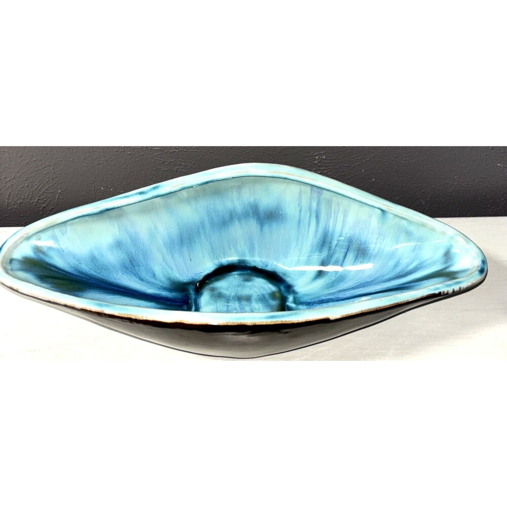 Global Views Mid-Century Modern Asymmetrical Ceramic Centerpiece Bowl